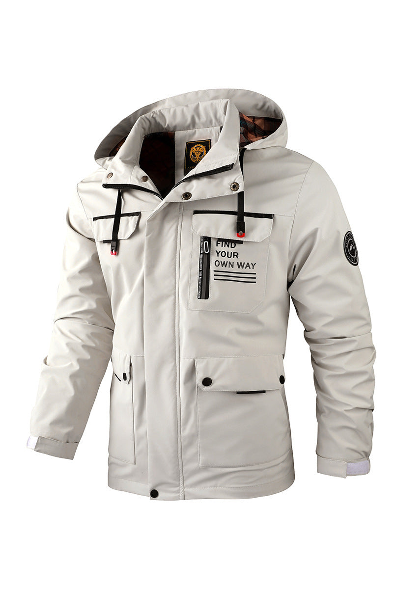 Men's Casual Hooded Windbreaker Jacket - Waterproof & Stylish