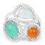 4.82 Carat Multi Stone .925 Sterling Silver Engagement Ring