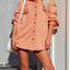 Women Exposed Seam Collared Neck Button Up Jacket