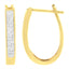 10K Yellow Gold Princess-Cut Diamond Hoop Earrings