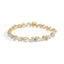 Pulsera de eslabones florales de oro amarillo de 10k con 3.00 Cttw de diamantes