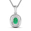 1.50 Carat Genuine Zambian Emerald & Diamond 14K White Gold Pendant