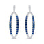 Boucles d'oreilles pendantes en or blanc 18K avec diamants bleus et saphirs