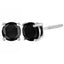 .925 Sterling Silver Black Diamond Bezel-Set Stud Earrings