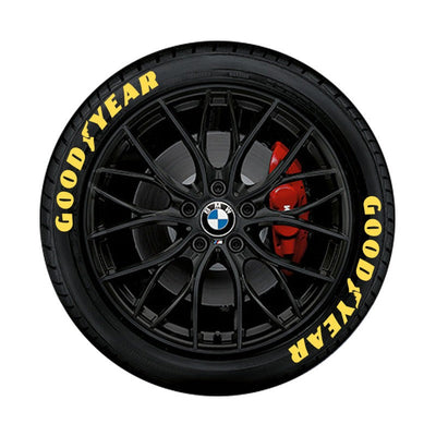 Premium 3D English Letter Tire Stickers for Cars