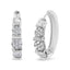 Boucles d'oreilles créoles en argent sterling .925 avec diamants cultivés en laboratoire en forme de