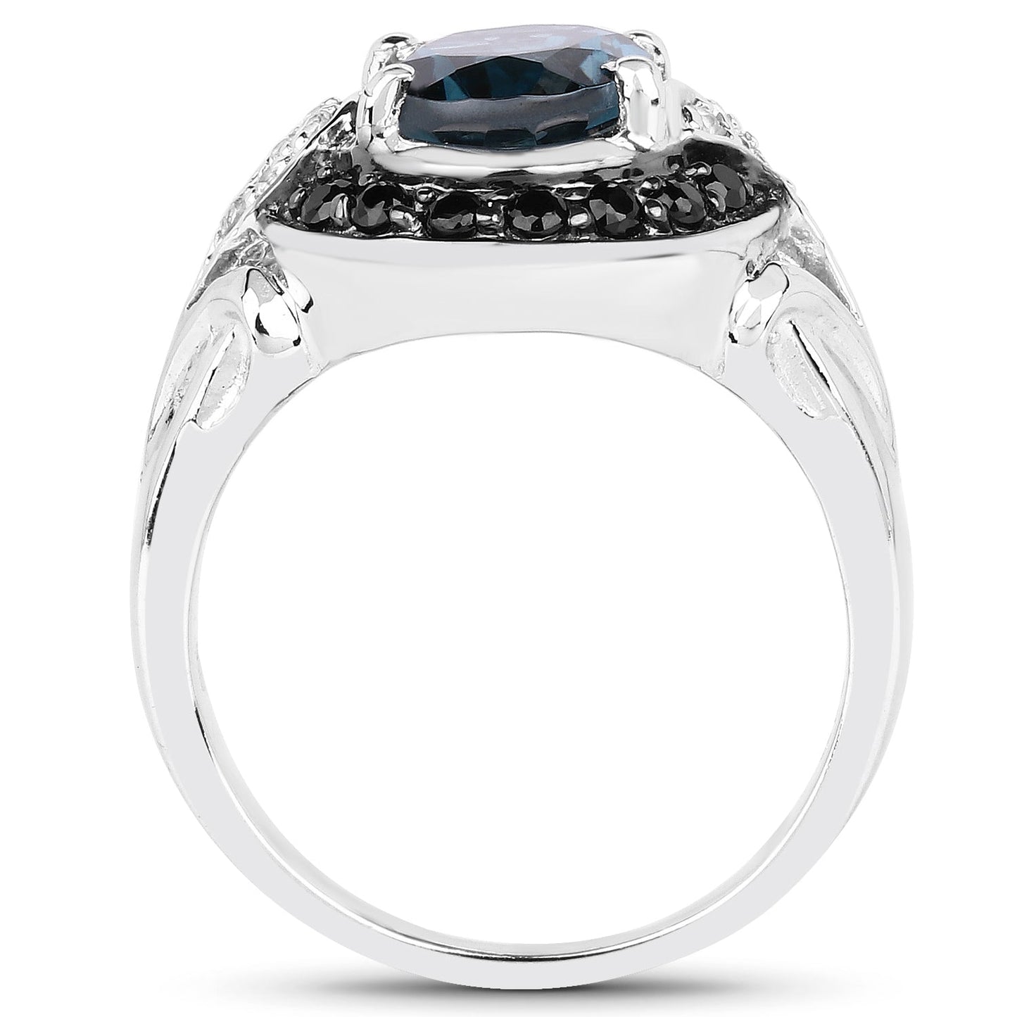 4.27 Carat London Blue Topaz & Spinel Sterling Silver Ring