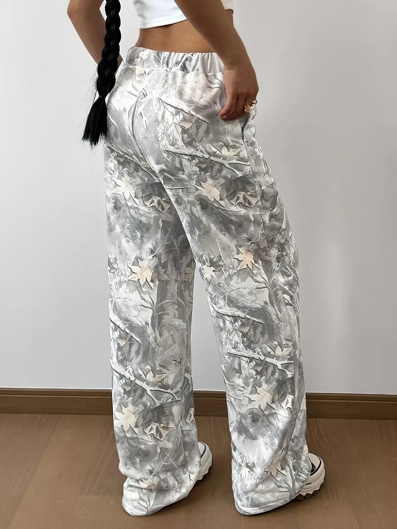 Pantalons de survêtement à jambe large imprimé abstrait