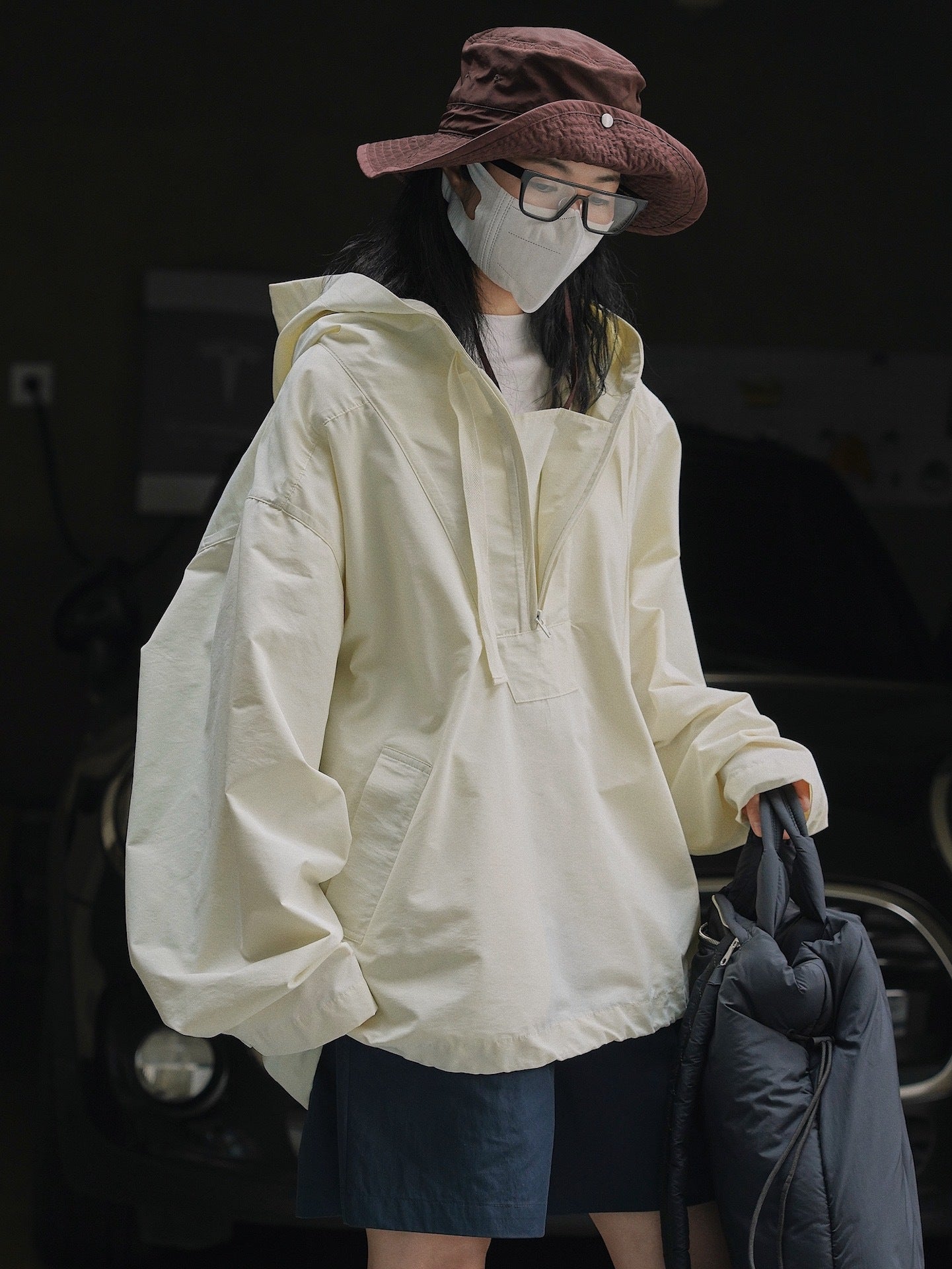 Korean Style Casual Hooded Windbreaker Jacket for Women