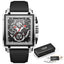 Lige New Men's Watch Square Multifunction Chronograph 30M Waterproof Watch - Korvel