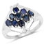 Anillo de Clúster de Zafiro Azul de 1.80 Quilates en Plata Esterlina