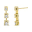 Boucles d'oreilles pendantes en or jaune 14K avec 1/2 cttw de diamants ronds à 3 pierres