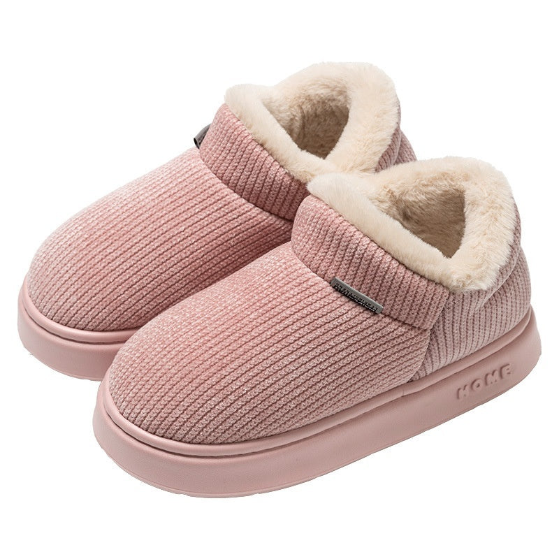 Zapatillas de Algodón con Tobillo de Felpa para Mujeres