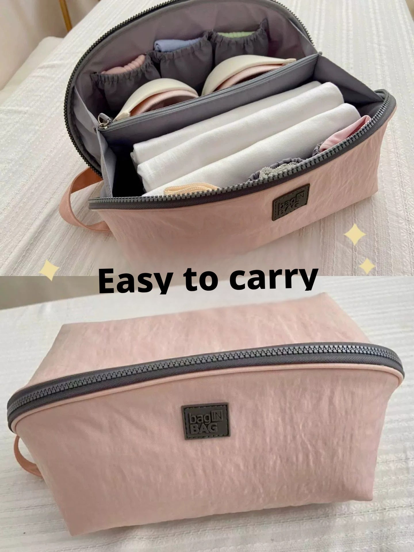 Bolsa de Almacenamiento para Viajes - Coral Polvo - 1 Paquete