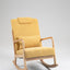 Rocking Chair Upholstered Fabric Rocking Armchair Indoor with High Backrest Glider Chairs and Lumbar Pillow for Living Room - Korvel