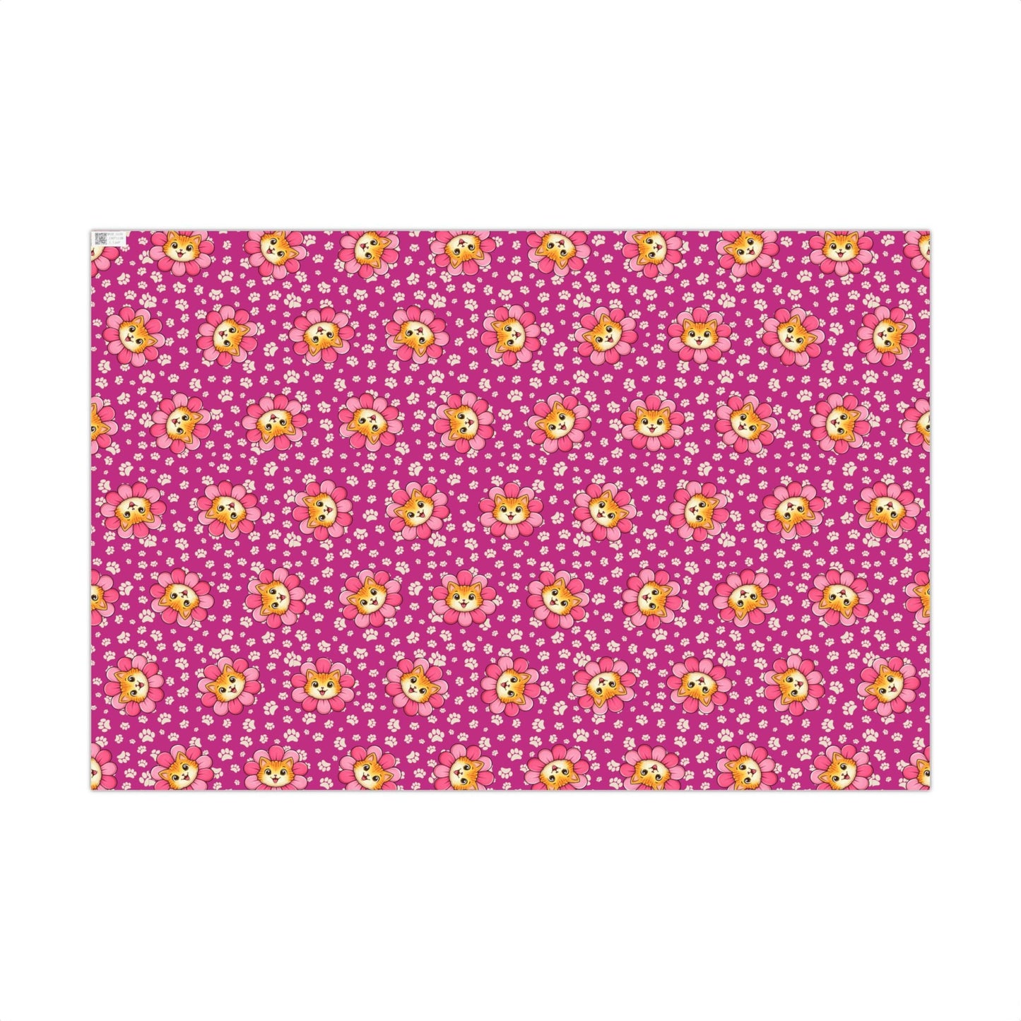 Pink Cat Blossom Gift Wrap | Adorable Cat Lover Wrapping Paper