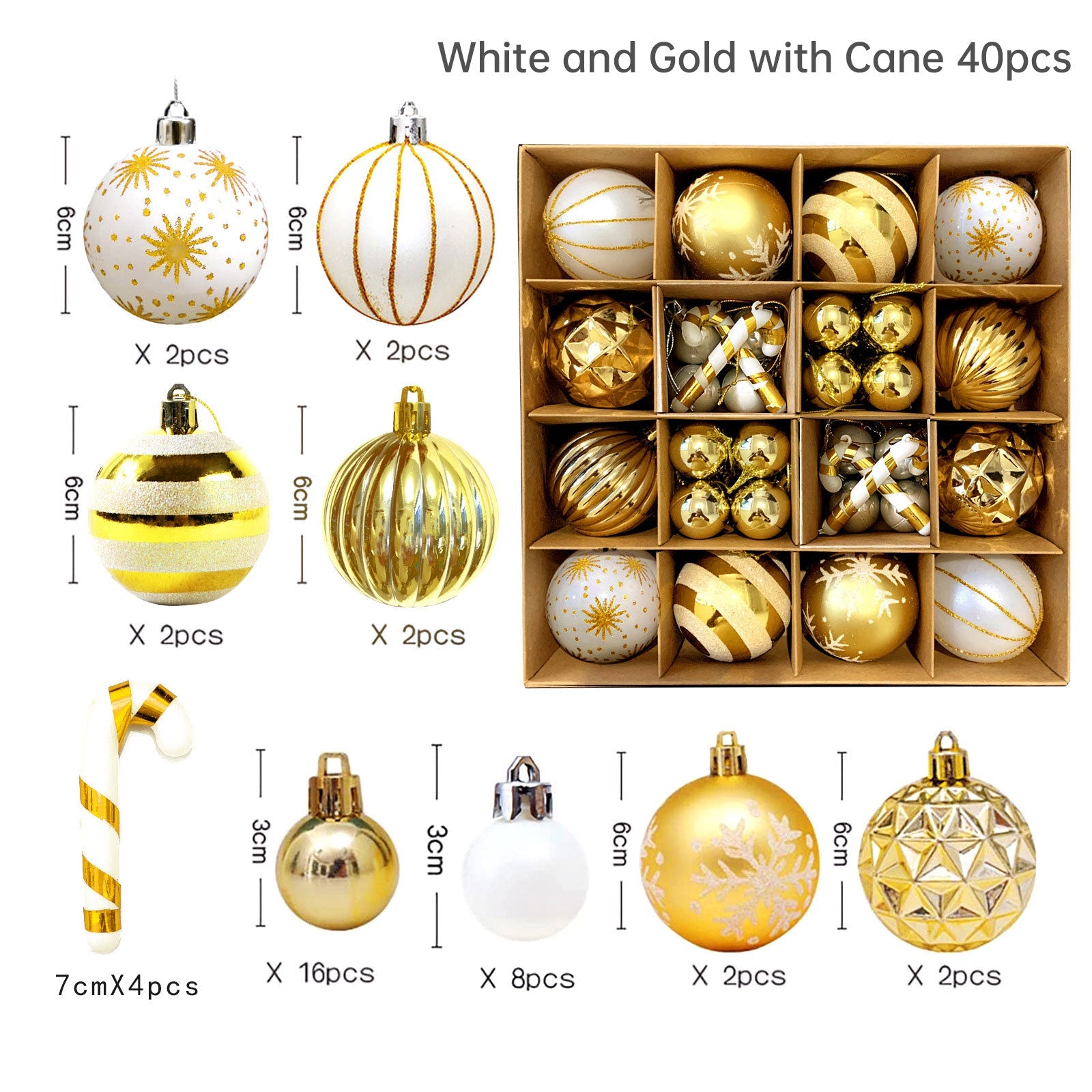 Christmas decoration 6cm electroplated ball plastic ball special-shaped painted Christmas ball gift Christmas tree pendant - Korvel