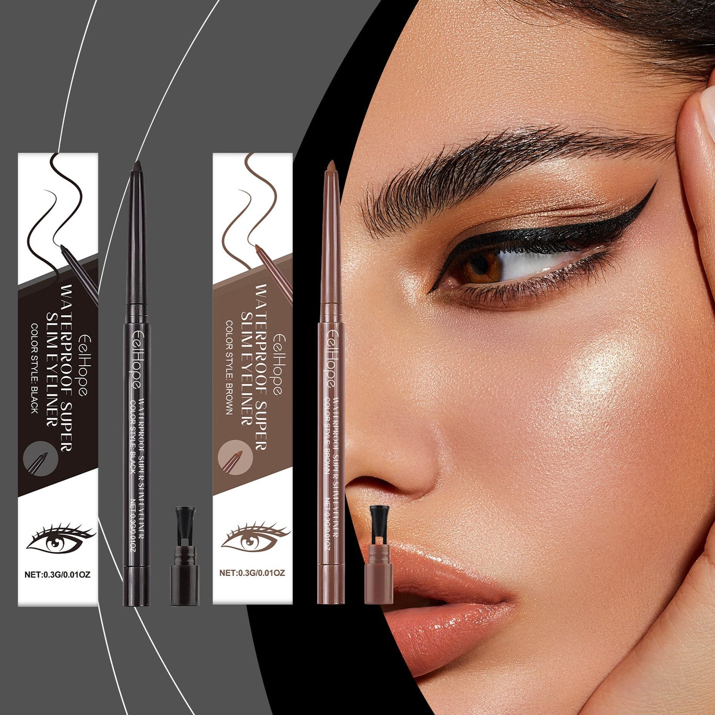 Color Eyeliner Daily Lasting Non-Fading Glue Eyeliner Smooth Smooth Eye Makeup Natural Color - Korvel