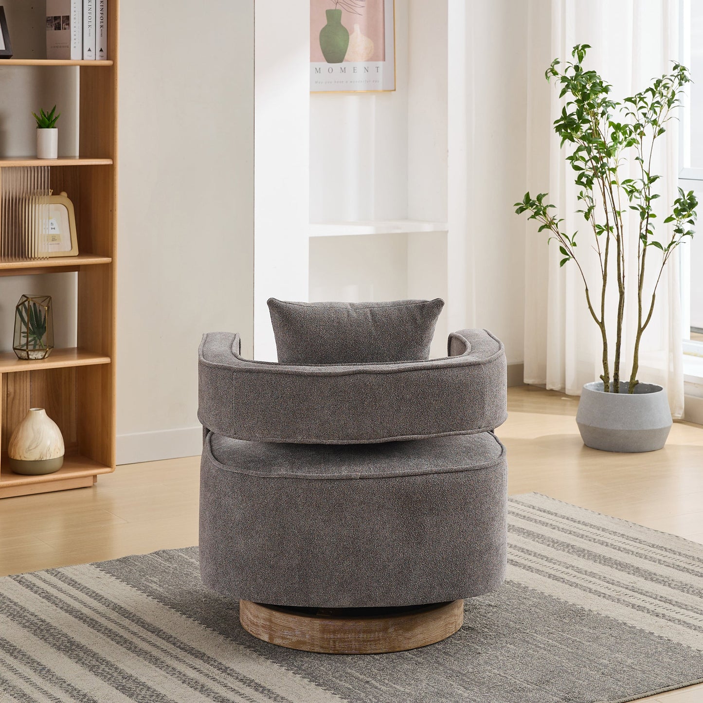Fauteuil pivotant accent de 29,1"L - Confort moderne en charbon