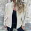 Woolen Lapel Tether Faux Pocket Suit Jacket