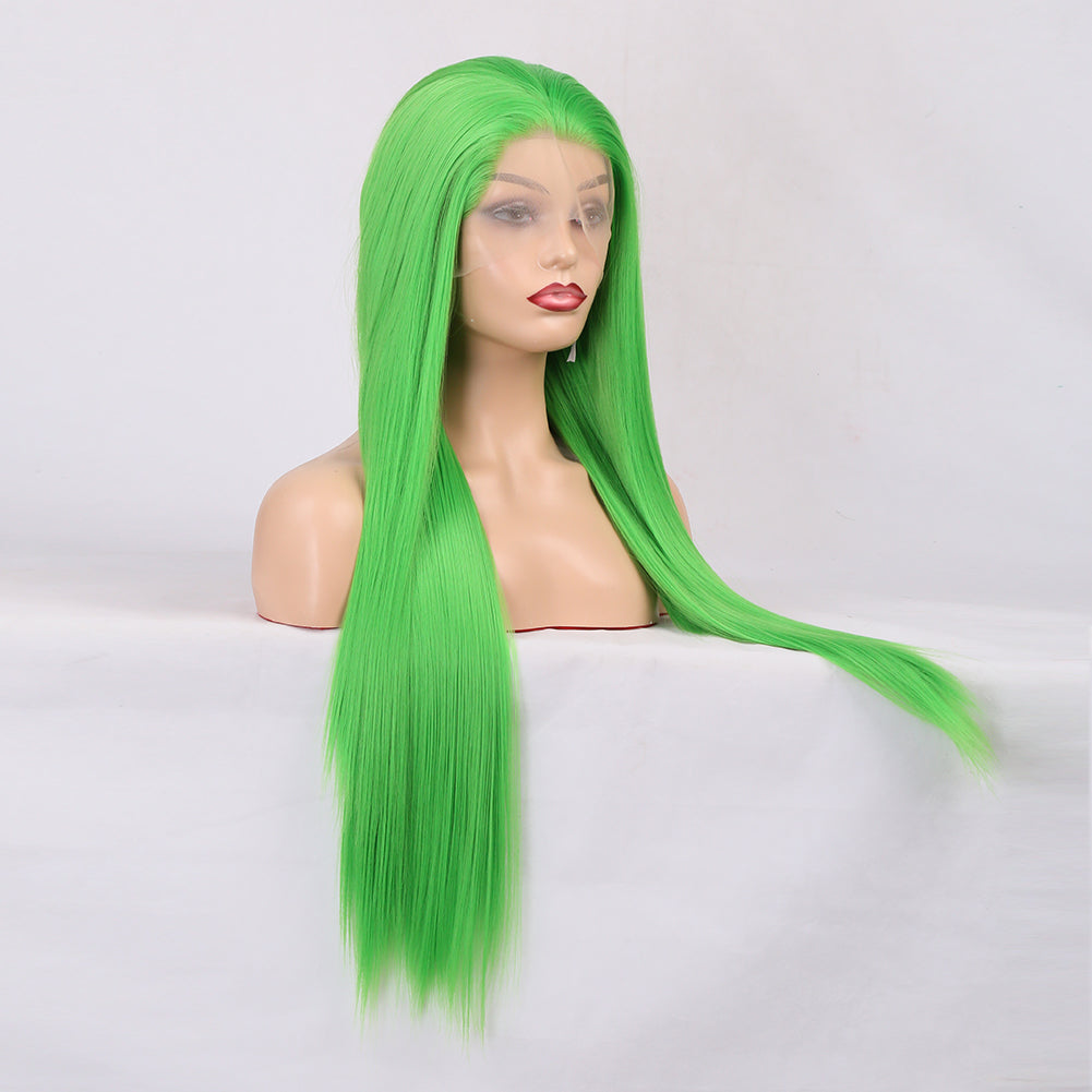 Wig Female Long Hair Chemical Fiber Front Lace Natural Simulation Wig Headgear Medium Long Hair Headgear - Korvel