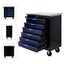 7 DRAWERS MULTIFUNCTIONAL TOOL CART WITH WHEELS-BLACK+BLUE - Korvel