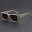 Lunettes de soleil carrées épaisses bleu gris - Style rétro