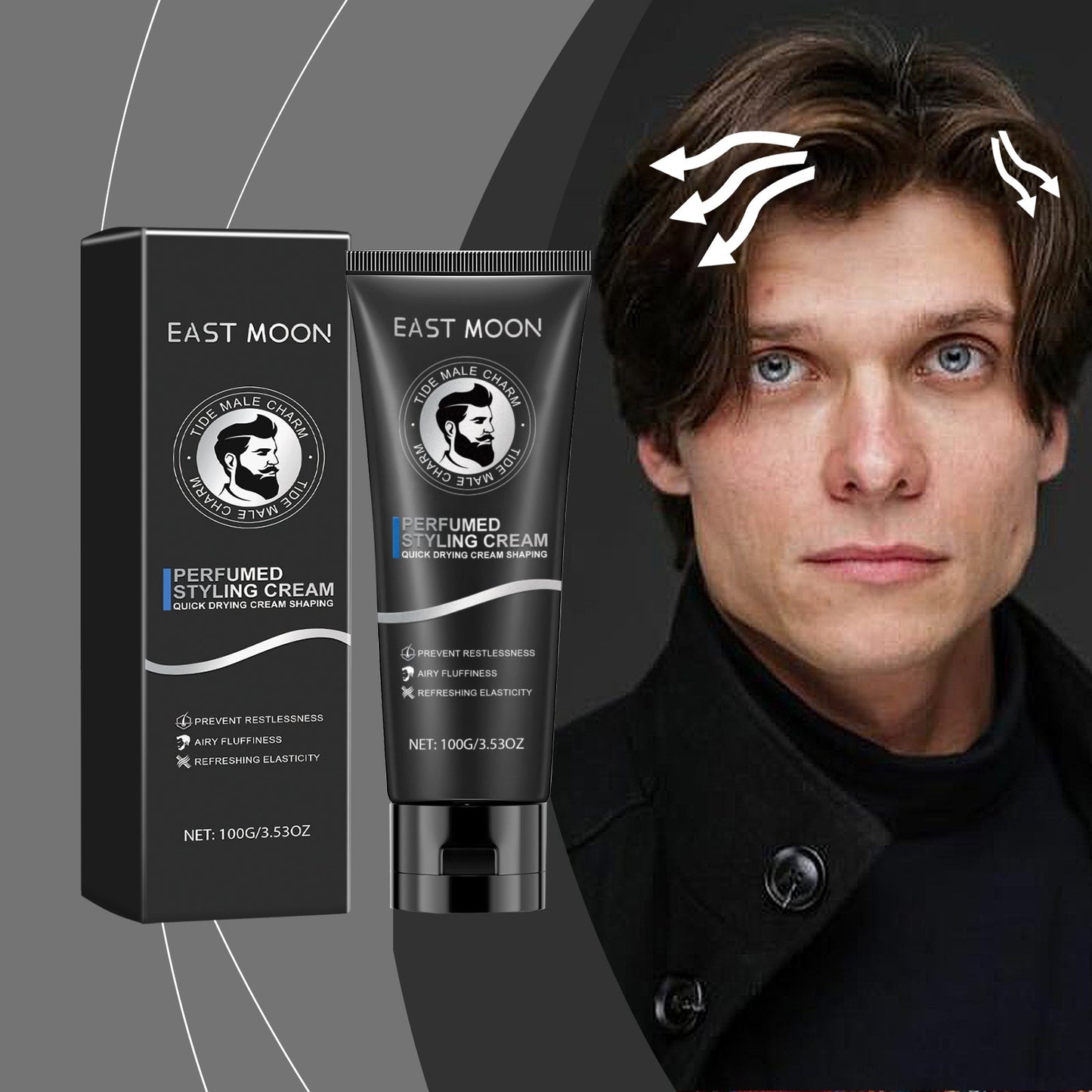 Men's Fragrance Styling Cream - Non-Greasy Hair Cream