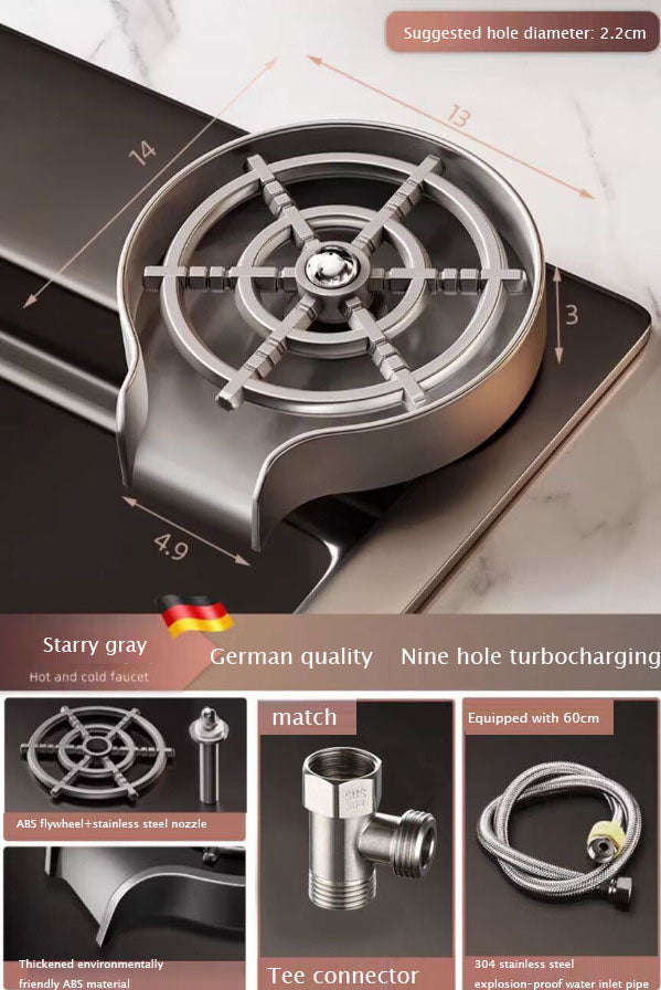 Bar counter commercial cup washer nozzle small sink stainless steel washer household automatic high-pressure cup washer - Korvel