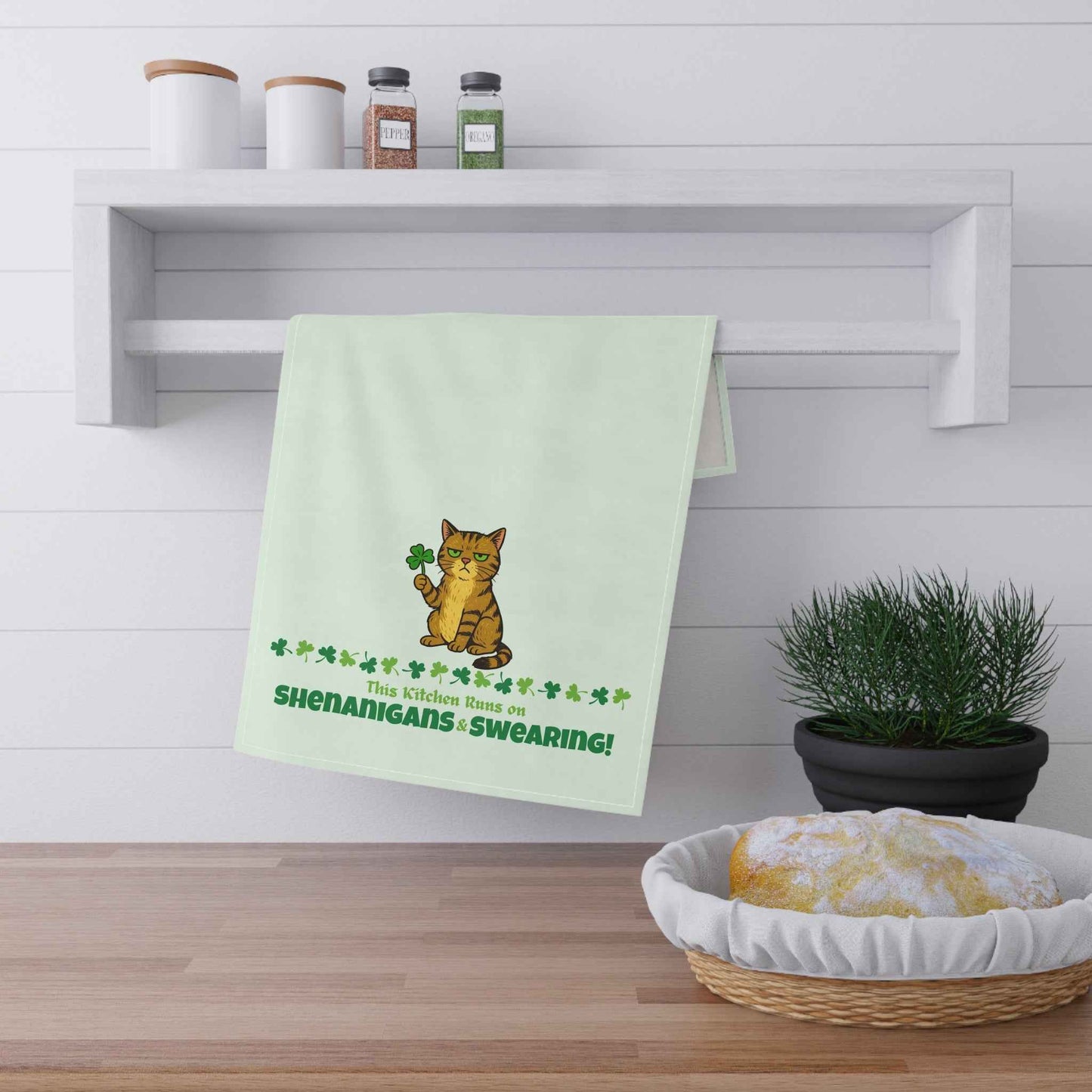 Shenanigans & Swearing Kitchen Towel | St. Patrick’s Day Humor