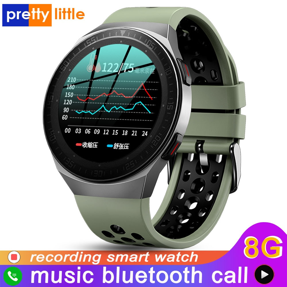 MT-3 8G Memory Music Smart Watch Men Bluetooth Call Full Touch Screen Waterproof Smartwatch Recording Function Sports Bracelet - Korvel