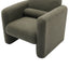 Modern style chair with sheepskin Sherpa fabric soft cushion, comfortable armchair, soft with backrest and pillow, seaweed green - Korvel