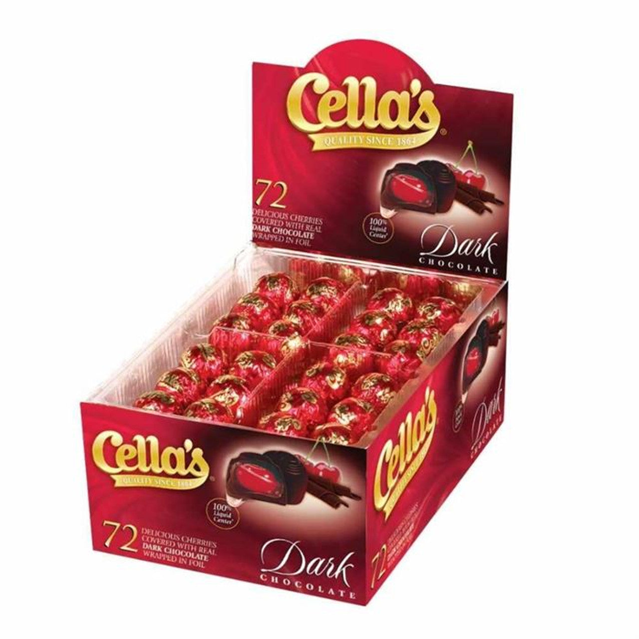 Cerises enrobées de chocolat noir Cella 72 pièces