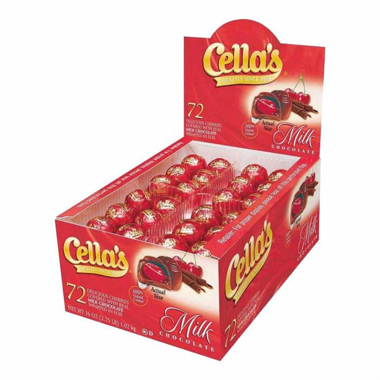 Cella's Milk Chocolate Covered Cherries – 72 ct Box
