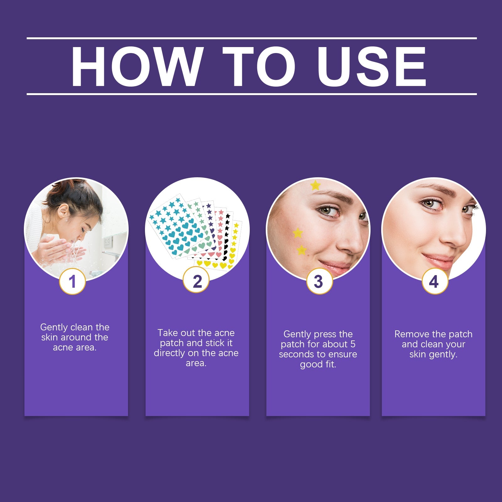 Color Acne Patch Covering Acne Print Face Patch For Comfort And Smoothness - Korvel