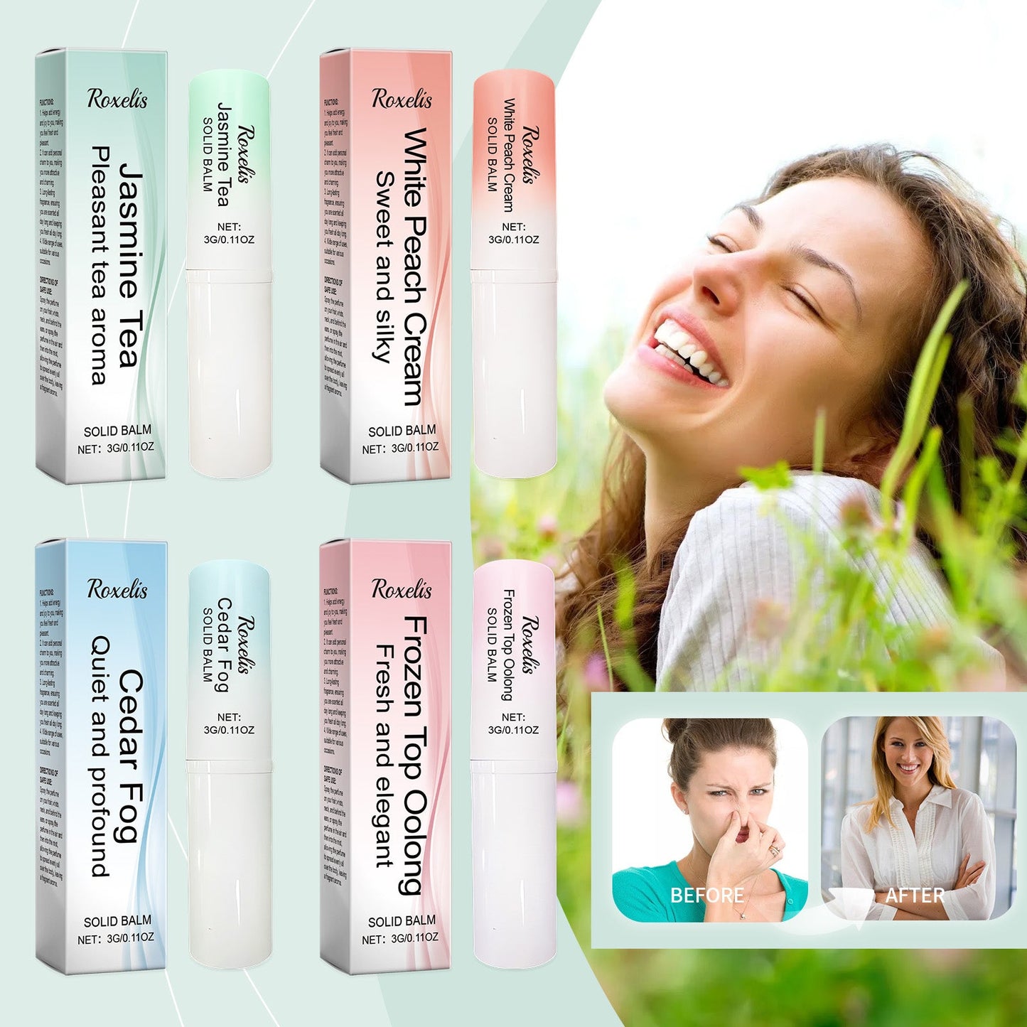 Clear Fragrance Type Solid Balm Fresh Charm Light Elegant Charm Keep Fragrance Fresh Non-Sticky Solid Balm - Korvel