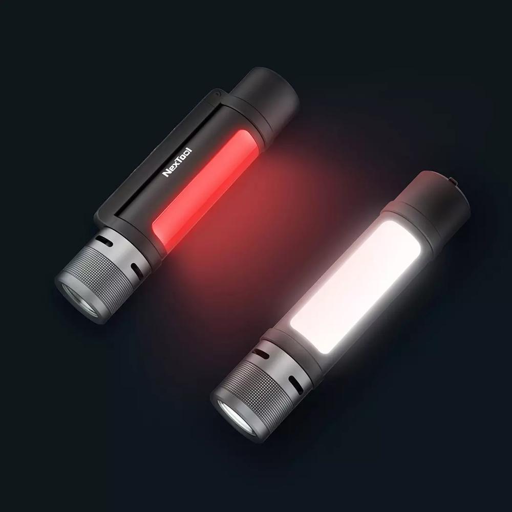 NEXTOOL 6-in-1 1000lm Dual-light Zoomable Alarm Flashlight USB-C Rechargeable Mobile Power Bank Camping Work Light - Korvel