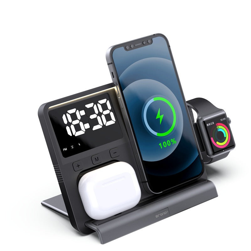 The thermometer clock supports wireless charging and night light charging - Korvel