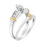 Conjunto de Anillo de Compromiso de Diamante Marquise en Oro Amarillo y Blanco de 14K - Talla 7