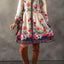 Vintage Floral Button Down Lantern Sleeve Dress