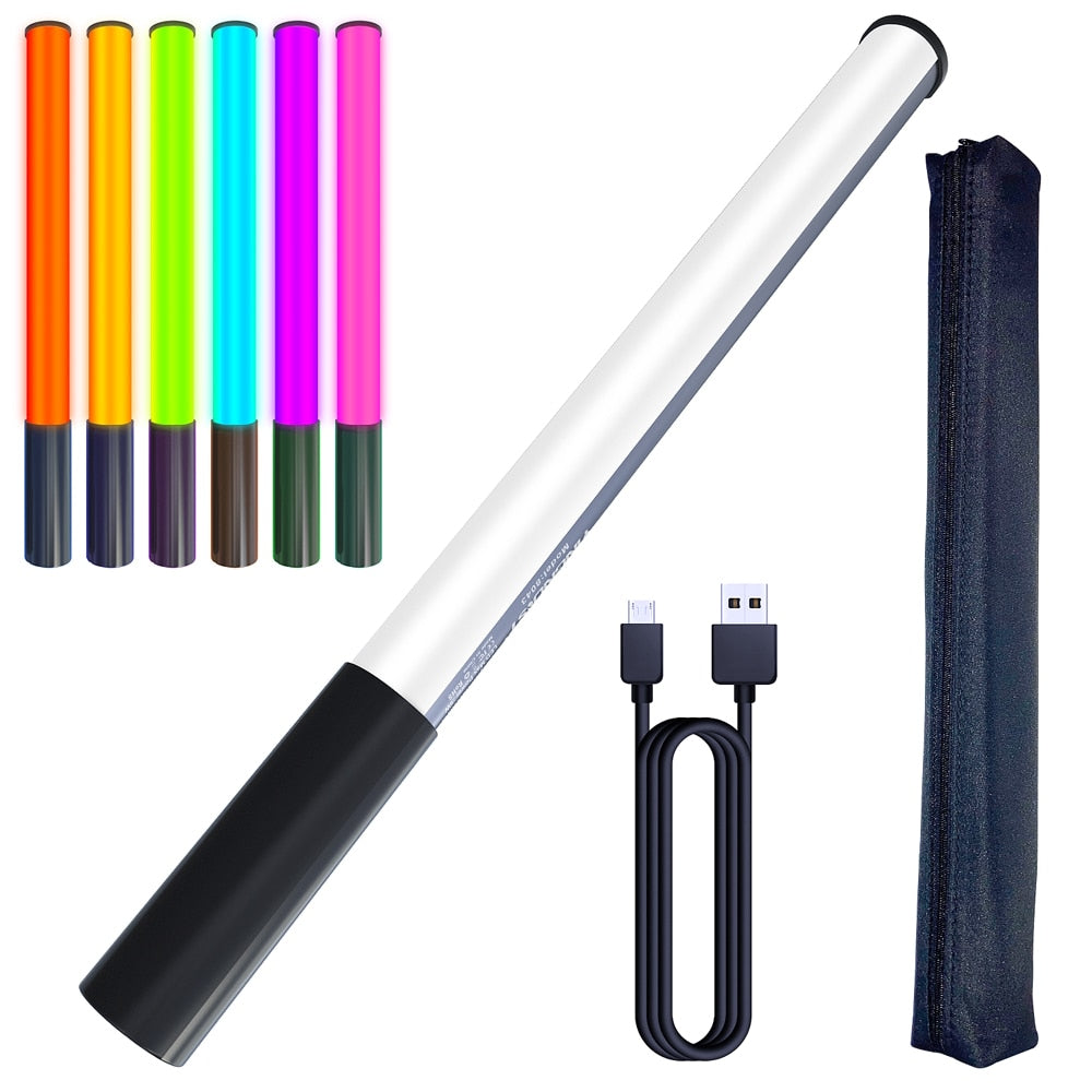 RGB Colorful LED Stick Fill Light Handheld 3200K-5600K LED Flash Light stick Speedlight Photographic Lighting - Korvel
