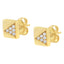 Boucles d'oreilles en diamant pyramide en or jaune 14K