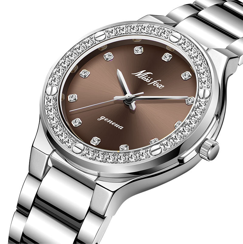 MISSFOX 2742 Elegant Woman Watch Luxury Brand Female Wristwatch Japan Movt 30M Waterproof Gold Expensive Analog Geneva Quartz Watch - Korvel