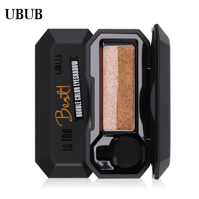 UBUB Professional Double Colors Shimmer Smoky Eyeshadow Shiny High Pigments Waterproof Long Lasting Nude Eye Shadow Palette - Korvel