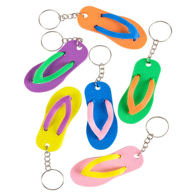 Rhode Island Novelty 2.5 Inch Flip-Flop Keychains - Assorted Colors