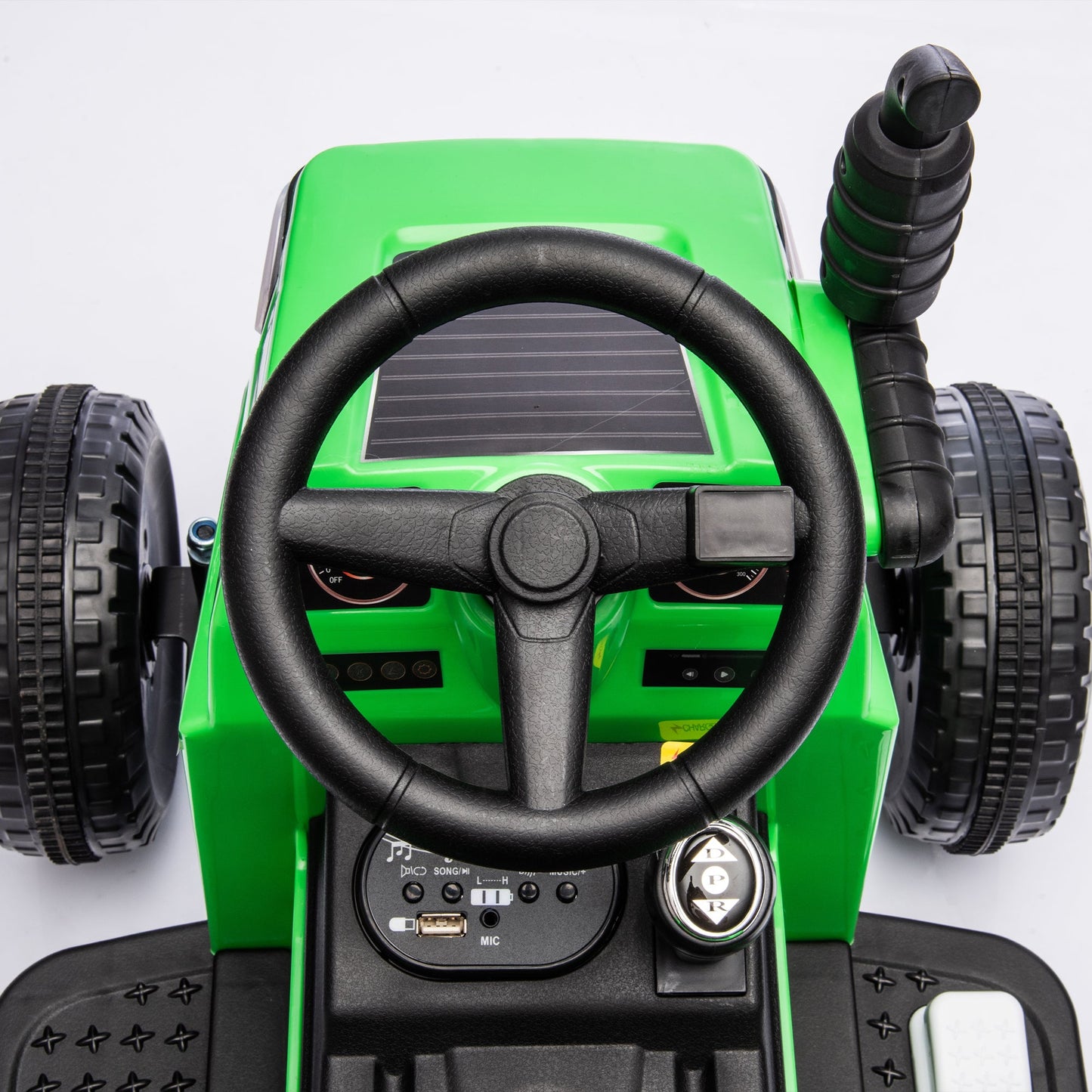 12V Electric Ride-On Tractor "Black Knight" with Detachable Tugboat
