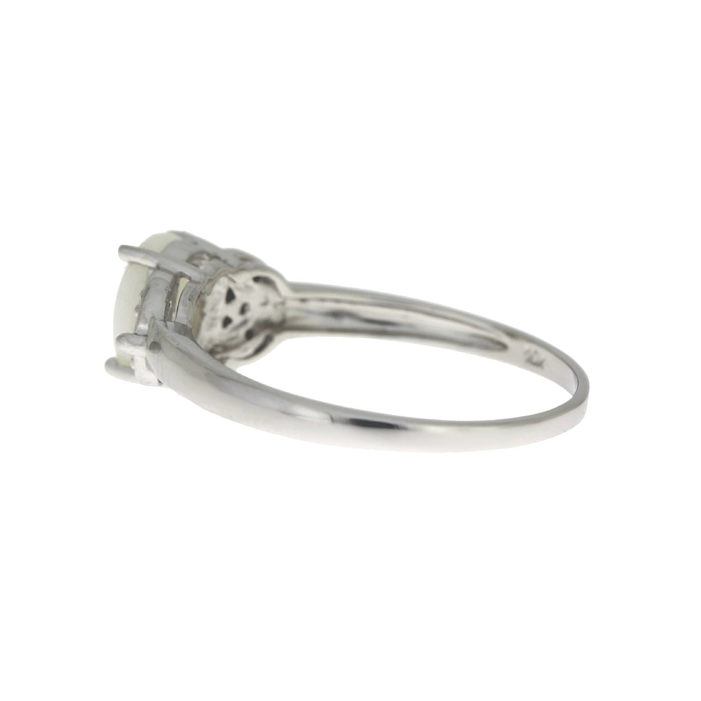 Natural Opal and Diamond Ring in 10KT White Gold
