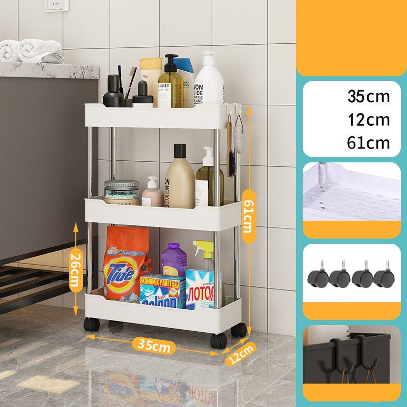 Kitchen multi layer vegetable basket rack floor-standing removable vegetable storage household multi functional trolley - Korvel