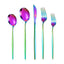 Portuguese Stainless Steel Knife Fork Spoon Golden Steak Knife Fork Set Four-Piece Tableware Set - Korvel