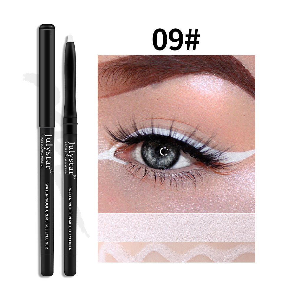 White Eyeliner Pencil Color Eyeliner Cream Not Easy To Smudge Waterproof Oil-Proof Slim Eyeliner Gel Pencil - Korvel